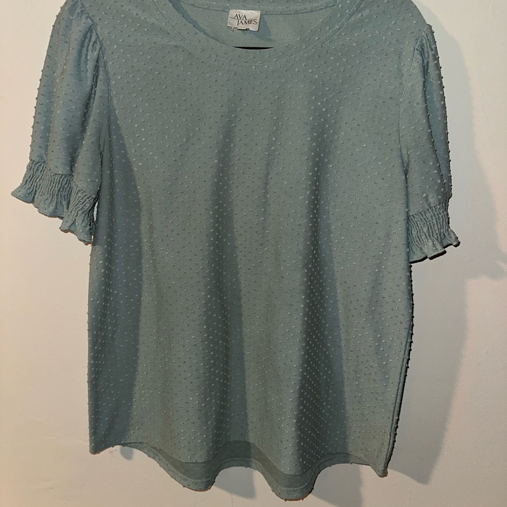 Ava James Light Blue Textured Top